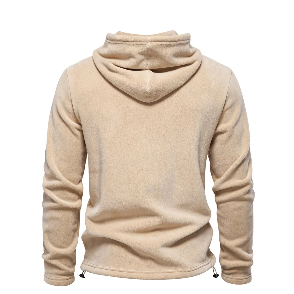 Autumn Winter Solid Fleece Hoodie