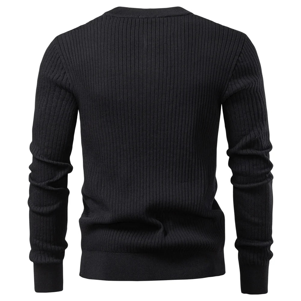 Long Sleeve Button Placket Polo Shirt Men