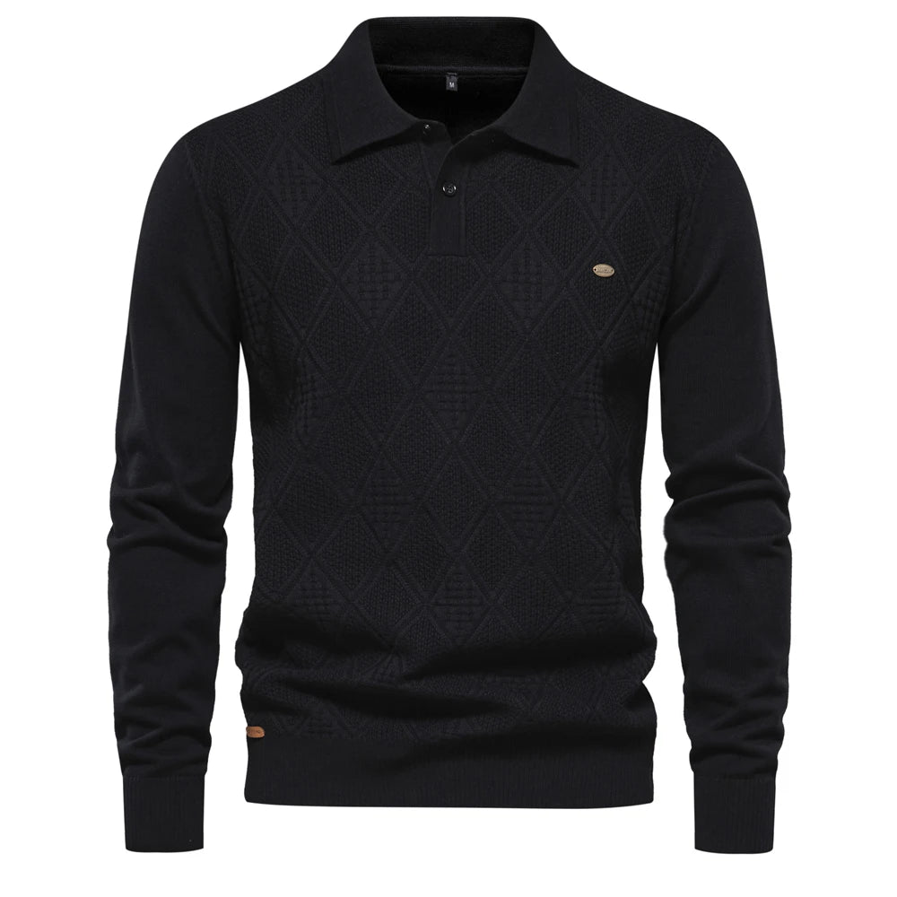 Strets & Hill Men’s Cotton Polo Sweater for Casual Elegance