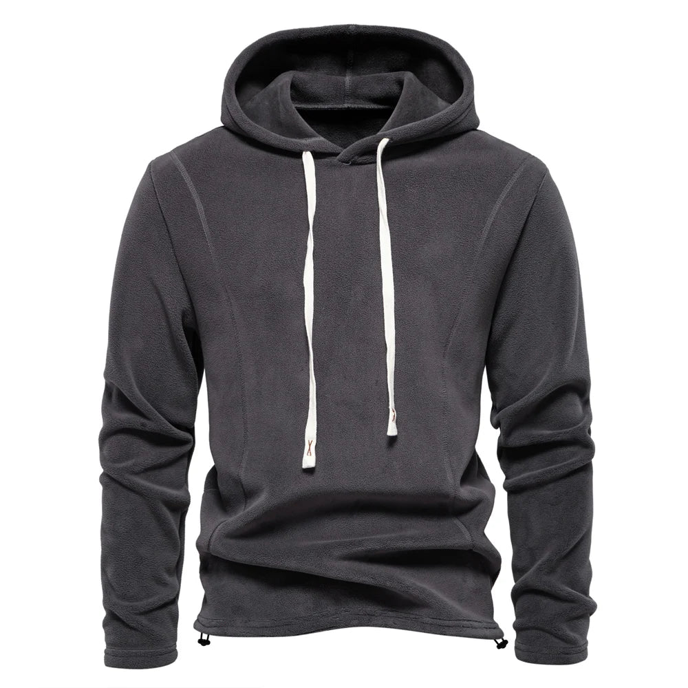 Autumn Winter Solid Fleece Hoodie