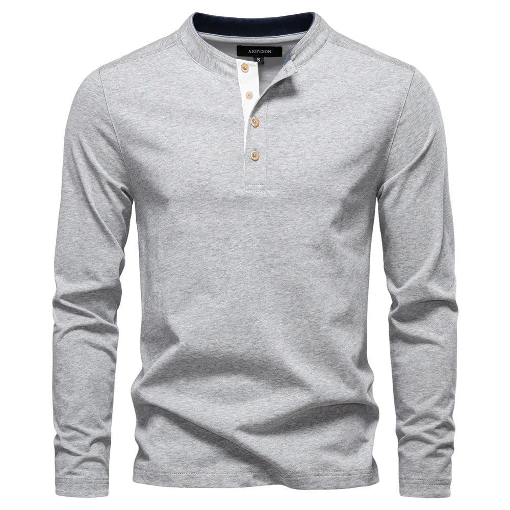 Thermal Long Sleeve Henley Collar Shirt