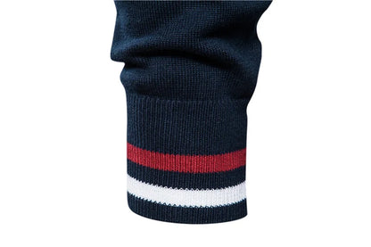 Spliced Cotton Sweater Cardigan