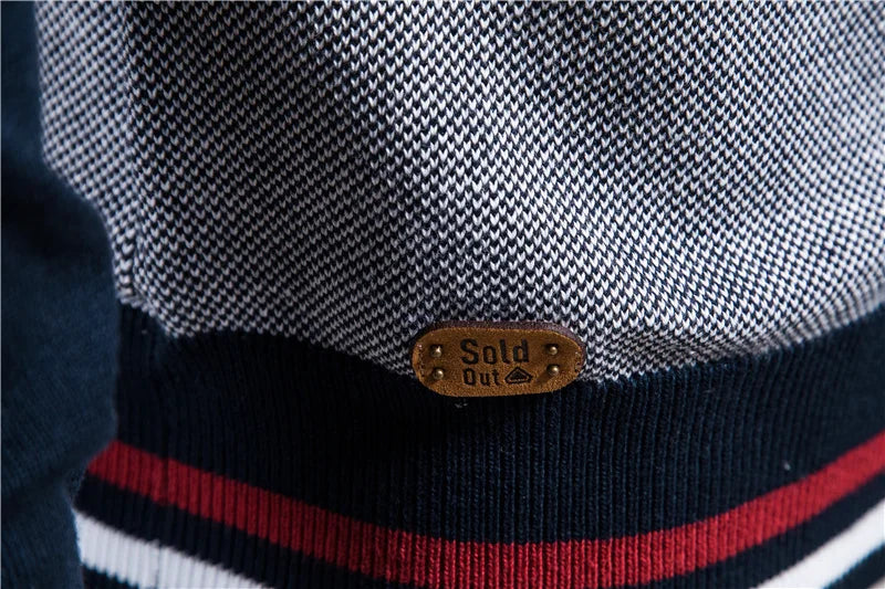 Spliced Cotton Sweater Cardigan