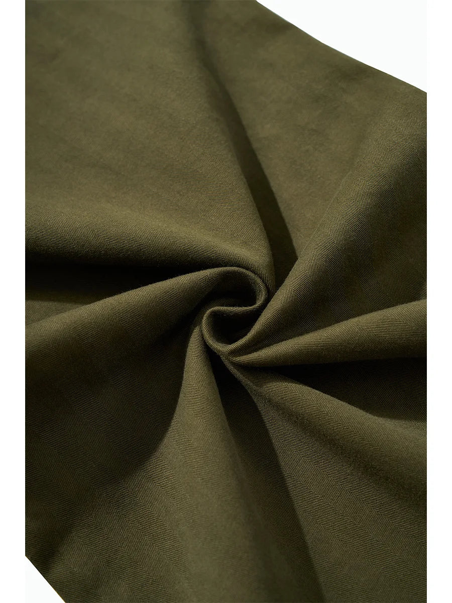 American Retro Army Green Overalls Casual Pants