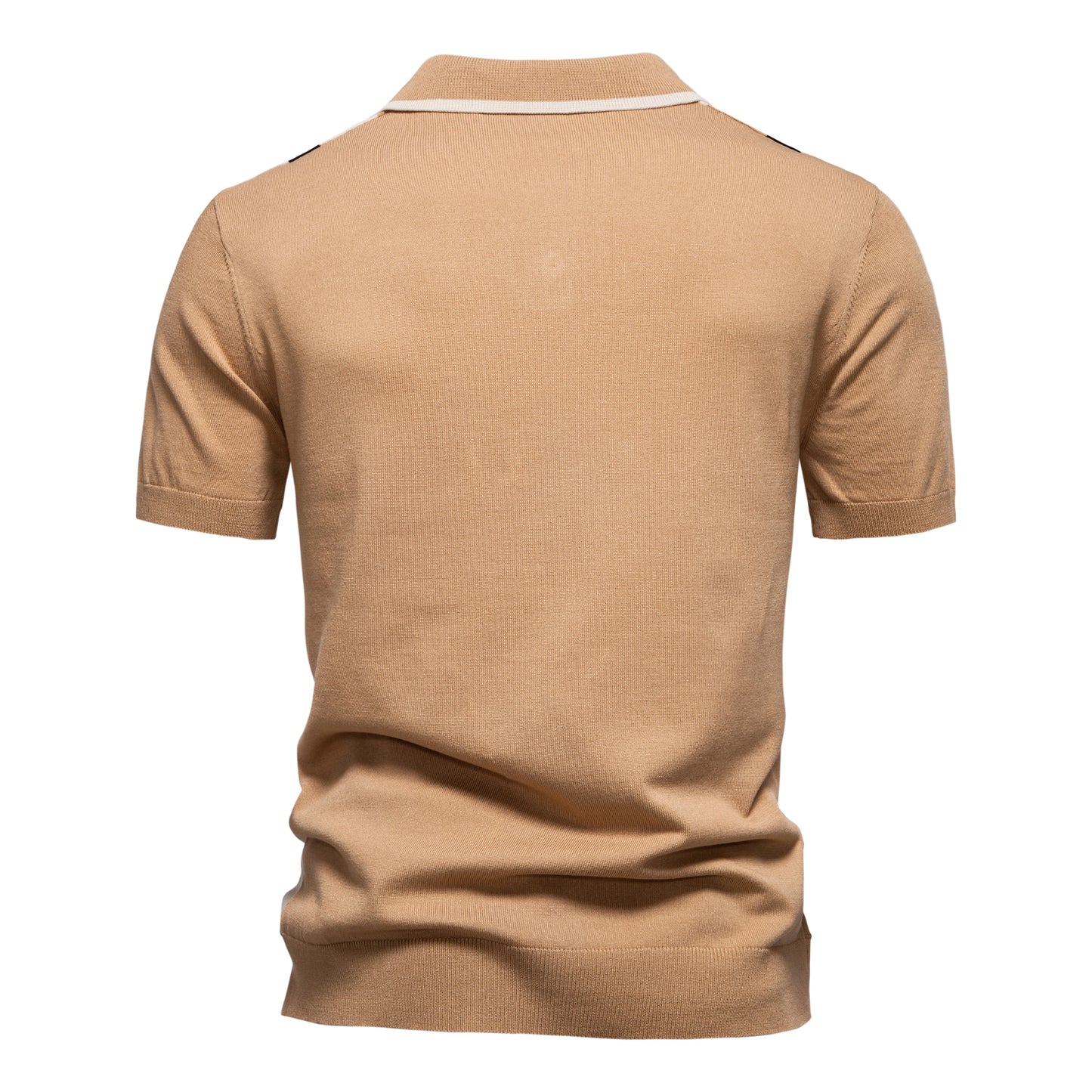 Classic Striped Mesh Polo Shirt