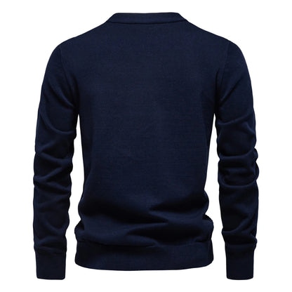 V-Neck Button-Up Cotton Cardigan