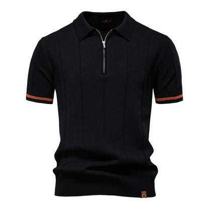 Slim Fit Zipper Polo Shirt