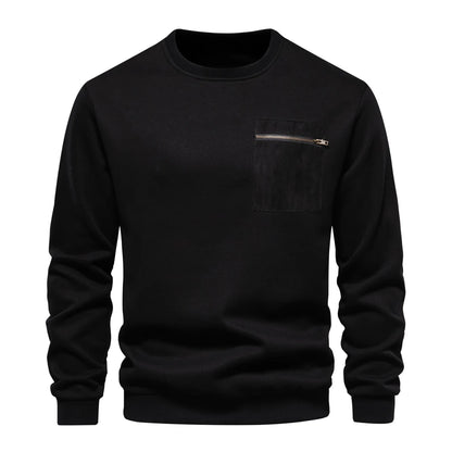Strets & Hill Cotton Zip Pocket Sweatshirt for Men
