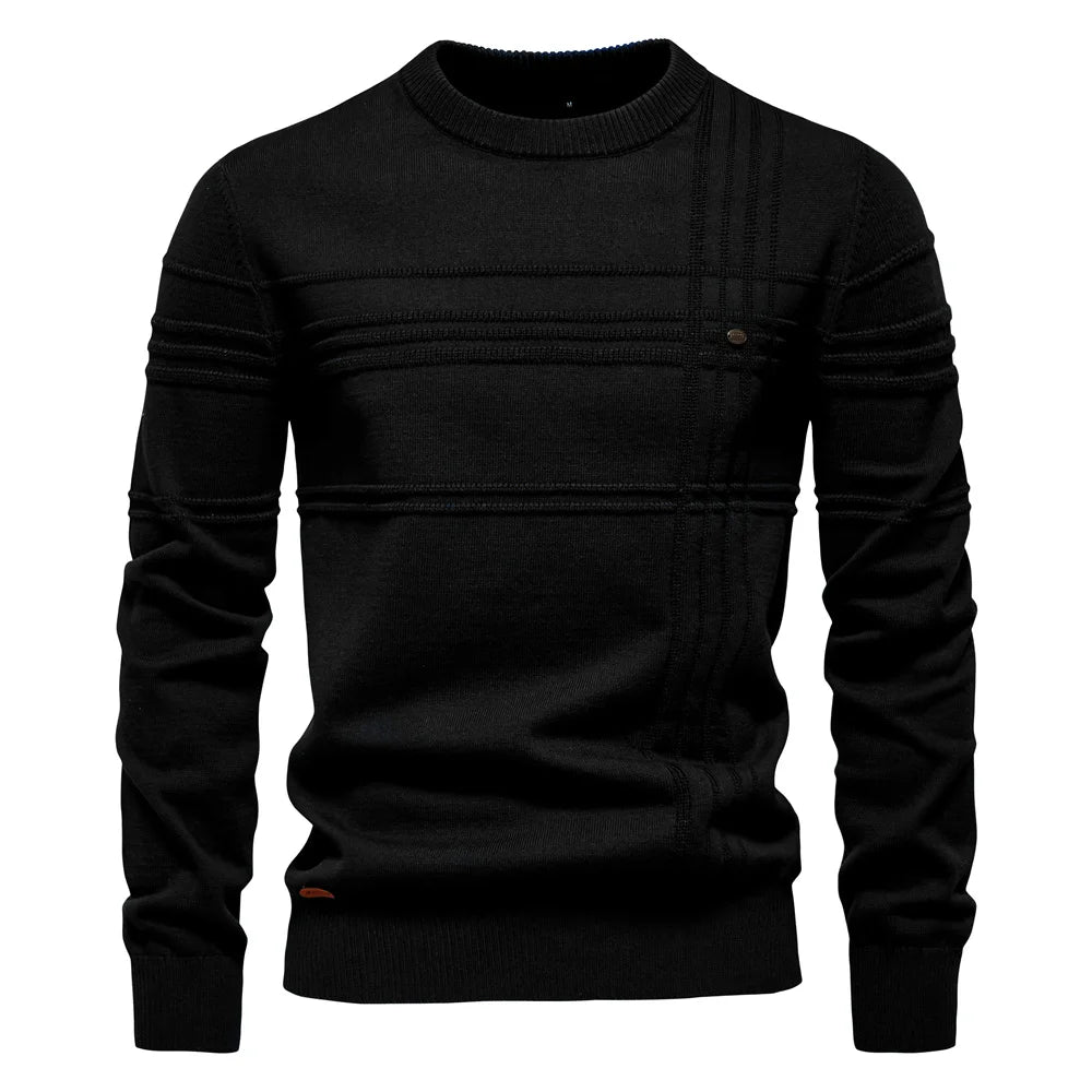 Strets & Hill Men's Knitted Crewneck Sweater for Warmth