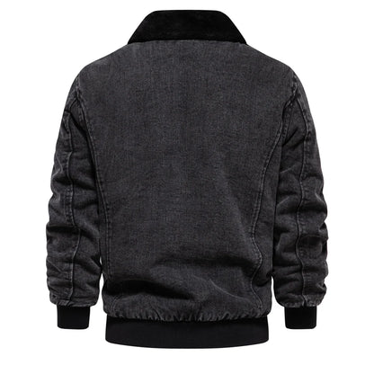 Autumn Winter Fur Collar Denim Jacket