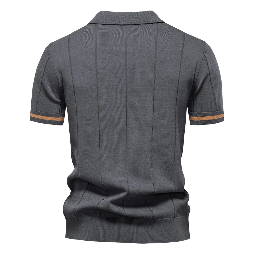 Slim Fit Zipper Polo Shirt