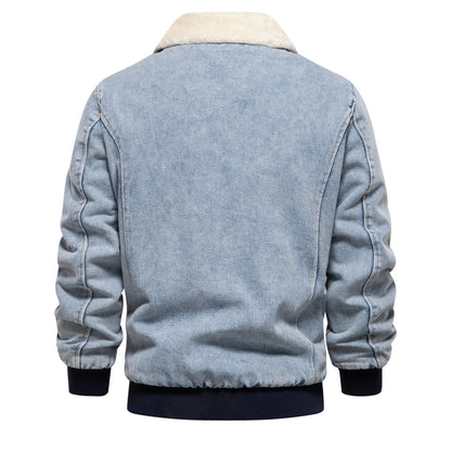 Autumn Winter Fur Collar Denim Jacket