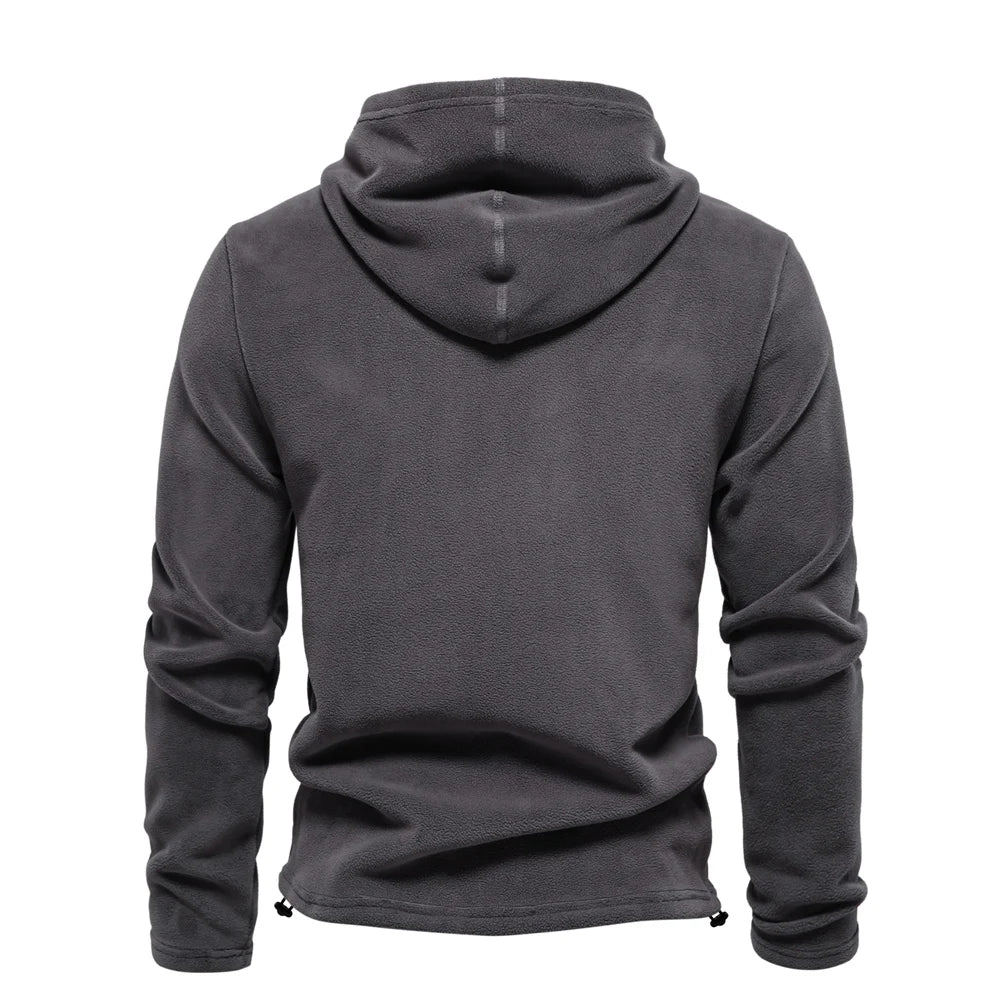 Autumn Winter Solid Fleece Hoodie
