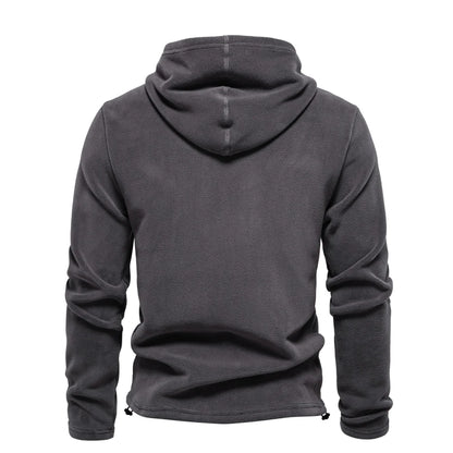 Autumn Winter Solid Fleece Hoodie