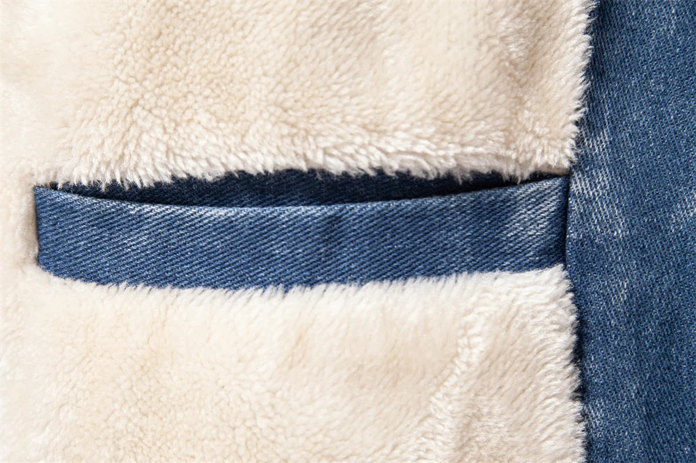 Autumn Winter Fur Collar Denim Jacket