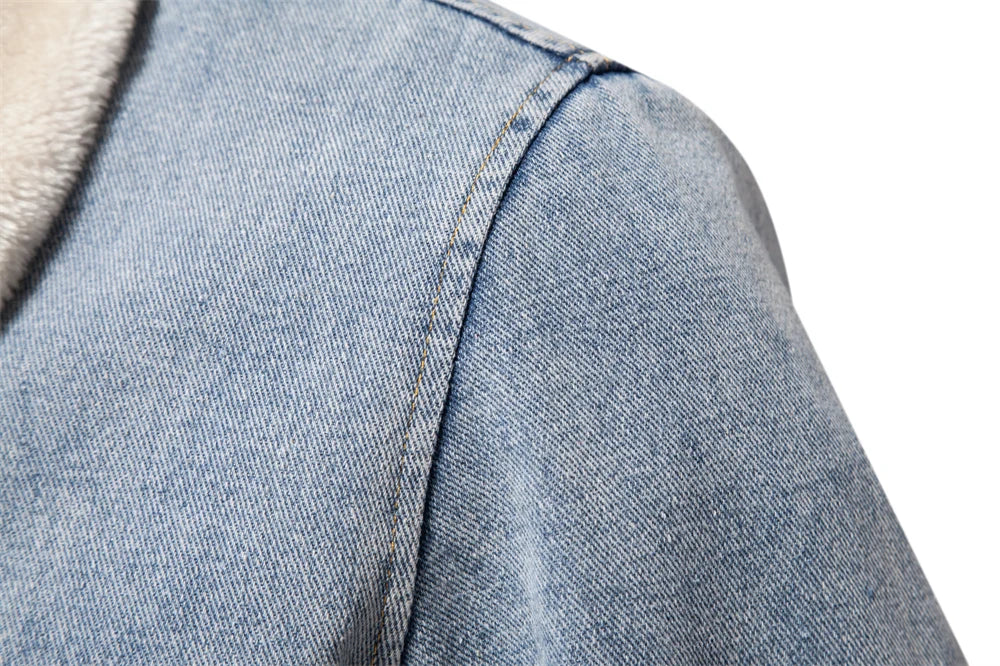 Autumn Winter Fur Collar Denim Jacket