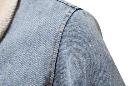 Autumn Winter Fur Collar Denim Jacket