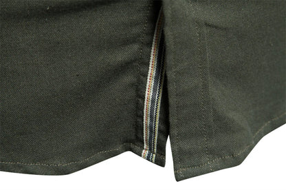 Strets & Hill Men's Cotton Long Sleeve Pocket Shirt, Solid Color