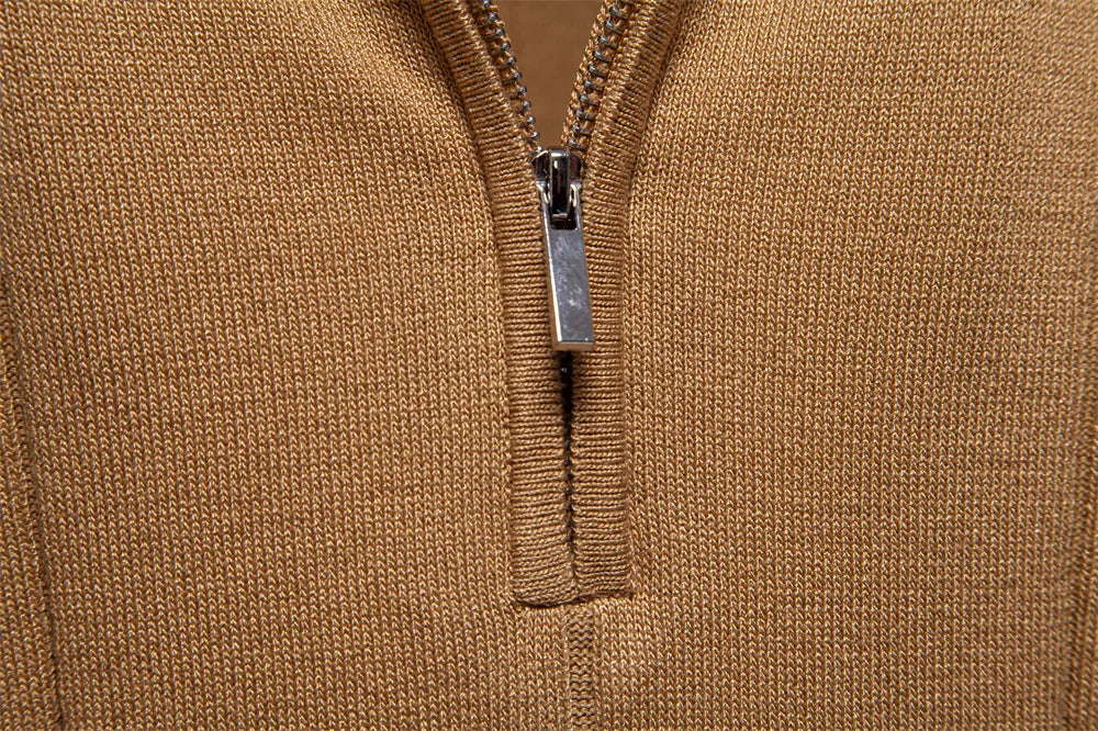 Slim Fit Zipper Polo Shirt