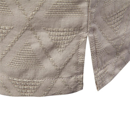 ストレッツ＆ヒル メンズ カジュアル コットン ジャカード サマーシャツ