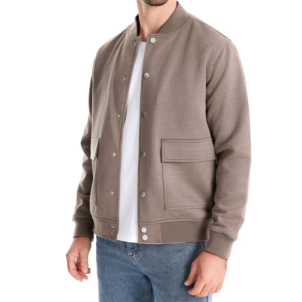 Strets & Hill Men's Suede Bomber Jacket for Casual Style