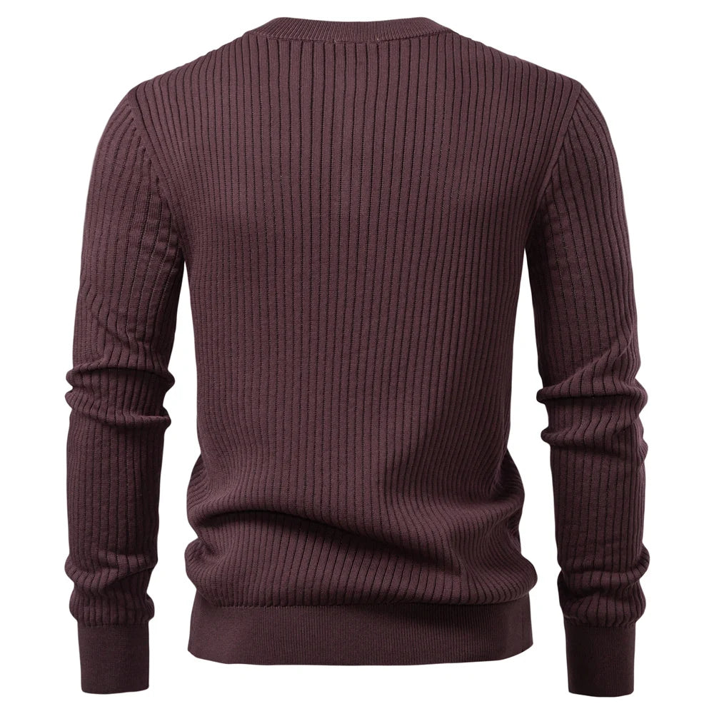 Long Sleeve Button Placket Polo Shirt Men