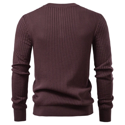 Long Sleeve Button Placket Polo Shirt Men