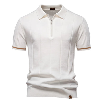 Slim Fit Zipper Polo Shirt