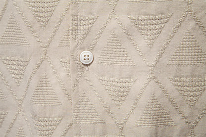 ストレッツ＆ヒル メンズ カジュアル コットン ジャカード サマーシャツ