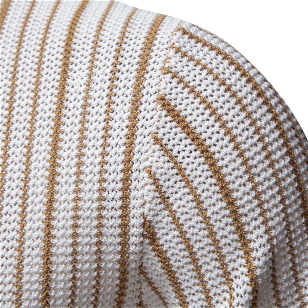 Striped Mesh Polo Shirt