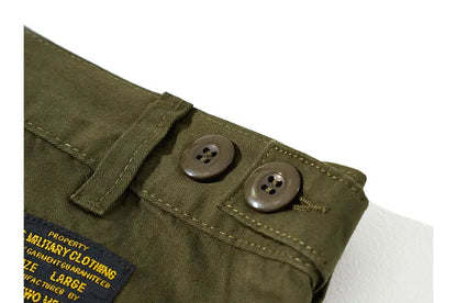 American Retro Army Green Overalls Casual Pants