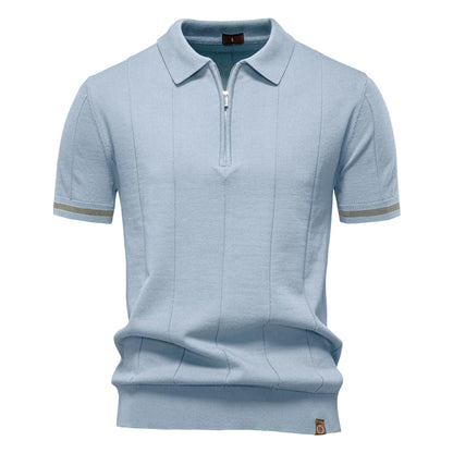 Slim Fit Zipper Polo Shirt