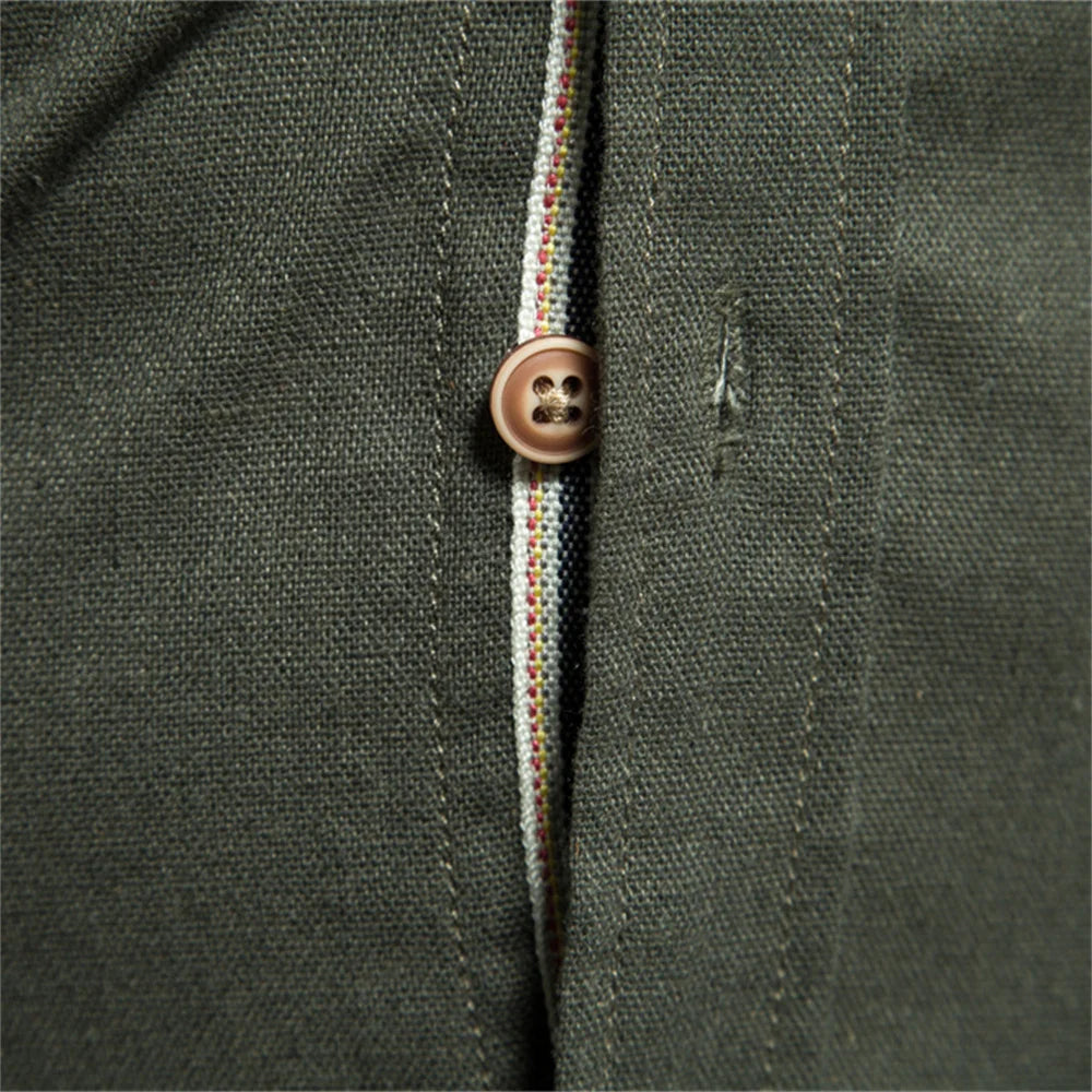 Strets & Hill Men's Cotton Long Sleeve Pocket Shirt, Solid Color