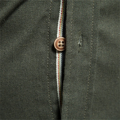 Strets & Hill Men's Cotton Long Sleeve Pocket Shirt, Solid Color