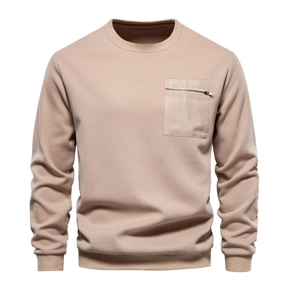 Strets & Hill Cotton Zip Pocket Sweatshirt for Men