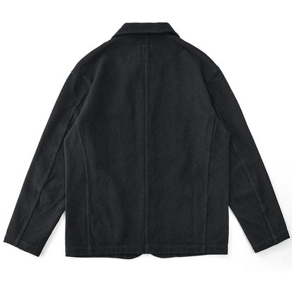 Autumn And Winter Plant Dyed Cotton Retro Ink-Dyed Suit Jacket
