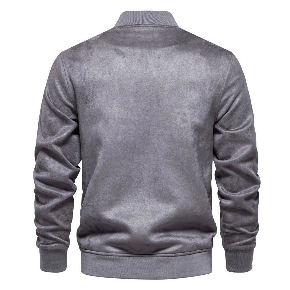 Strets & Hill Men's Suede Bomber Jacket for Casual Style