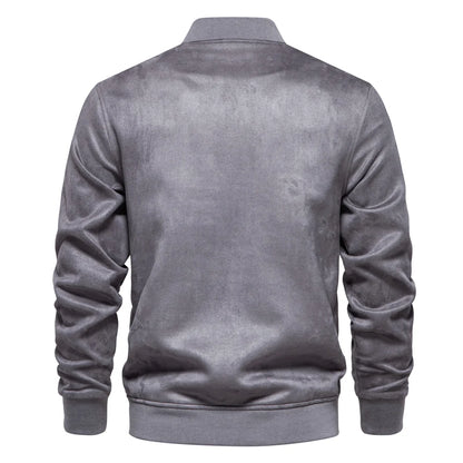 Strets & Hill Men's Suede Bomber Jacket for Casual Style