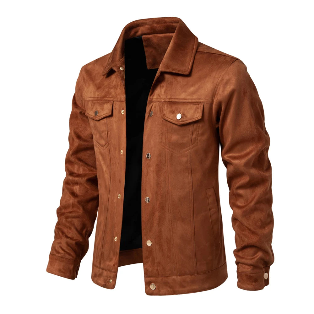 Strets & Hill Men's Suede Leather Jacket for Autumn Style