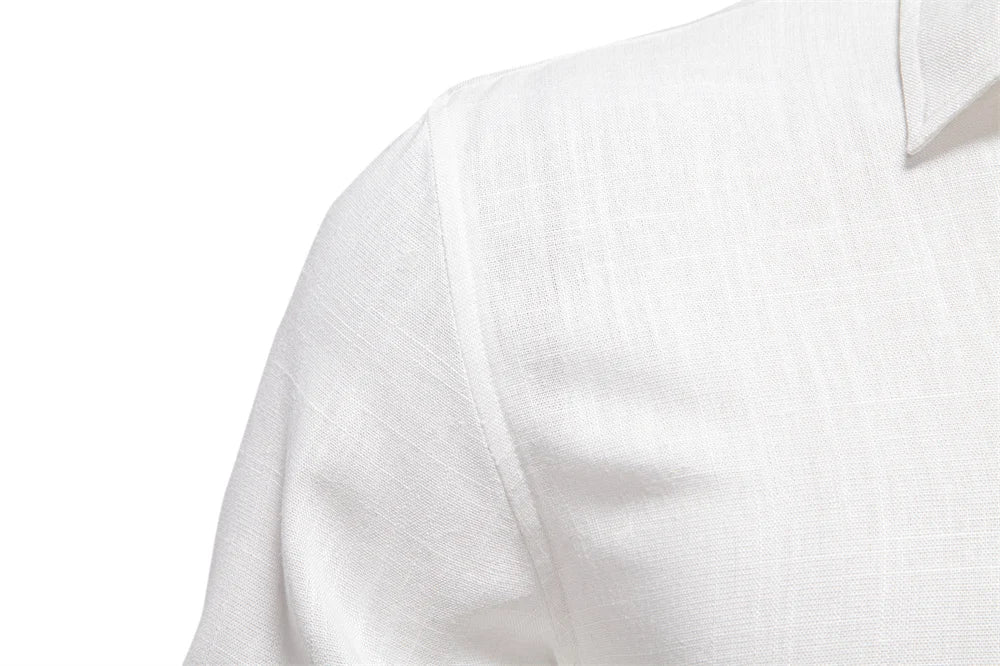 Strets & Hill Men's Casual Linen Long Sleeve Button-Down Shirt