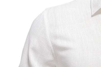 Strets & Hill Men's Casual Linen Long Sleeve Button-Down Shirt