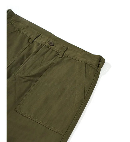 American Retro Army Green Overalls Casual Pants
