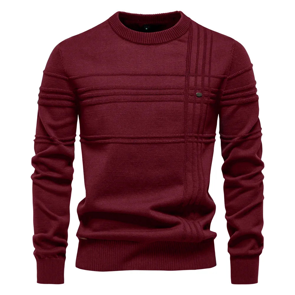 Strets & Hill Men's Knitted Crewneck Sweater for Warmth