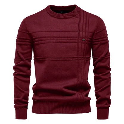 Strets & Hill Men's Knitted Crewneck Sweater for Warmth