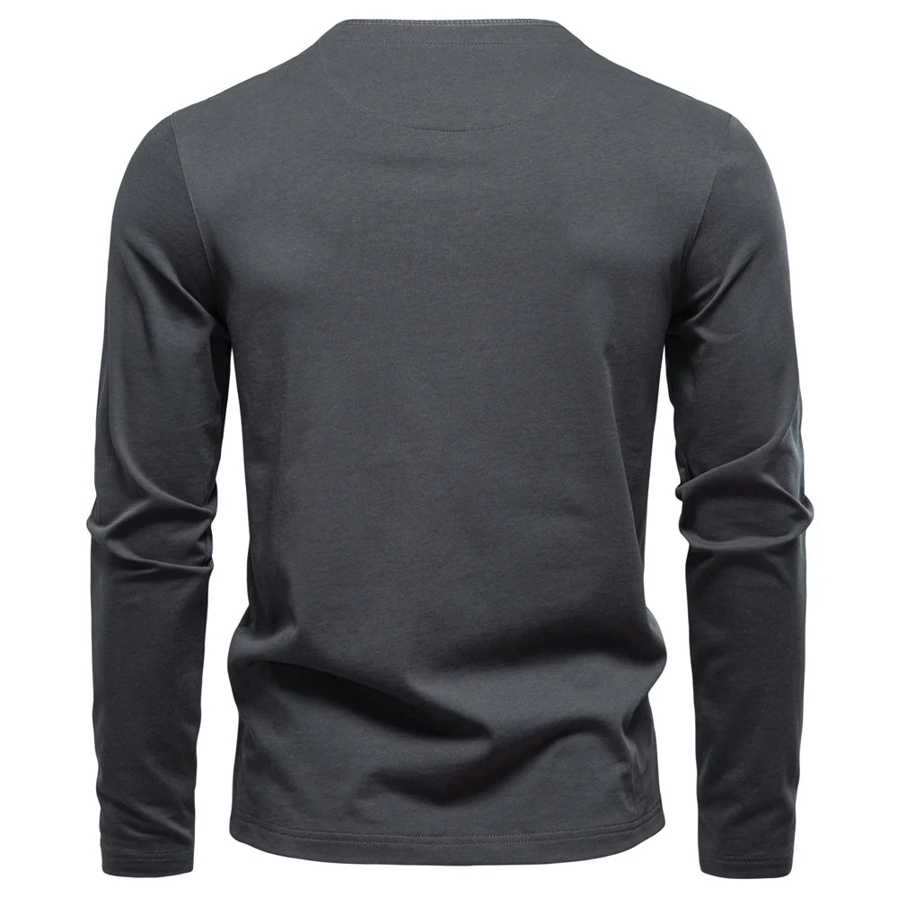 Thermal Long Sleeve Henley Collar Shirt