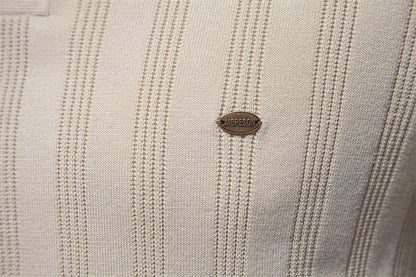 Strets & Hill Summer Ribbed Knit Polo Shirt for Men