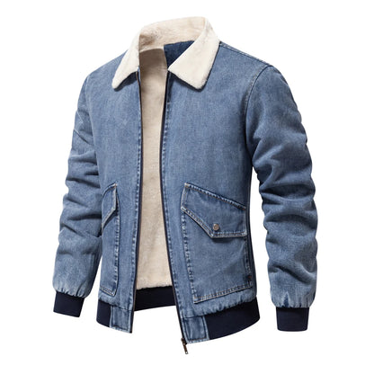 Autumn Winter Fur Collar Denim Jacket