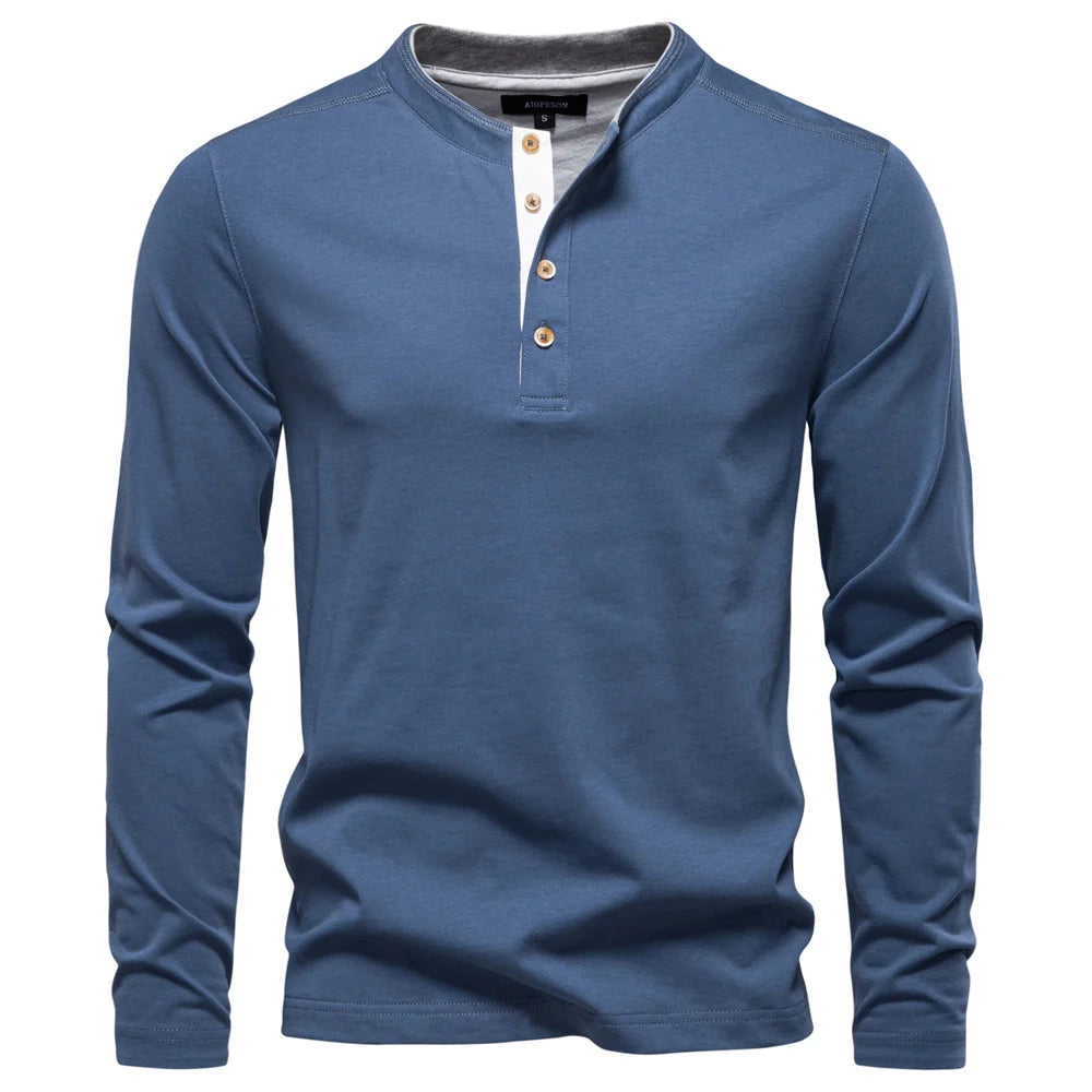 Thermal Long Sleeve Henley Collar Shirt