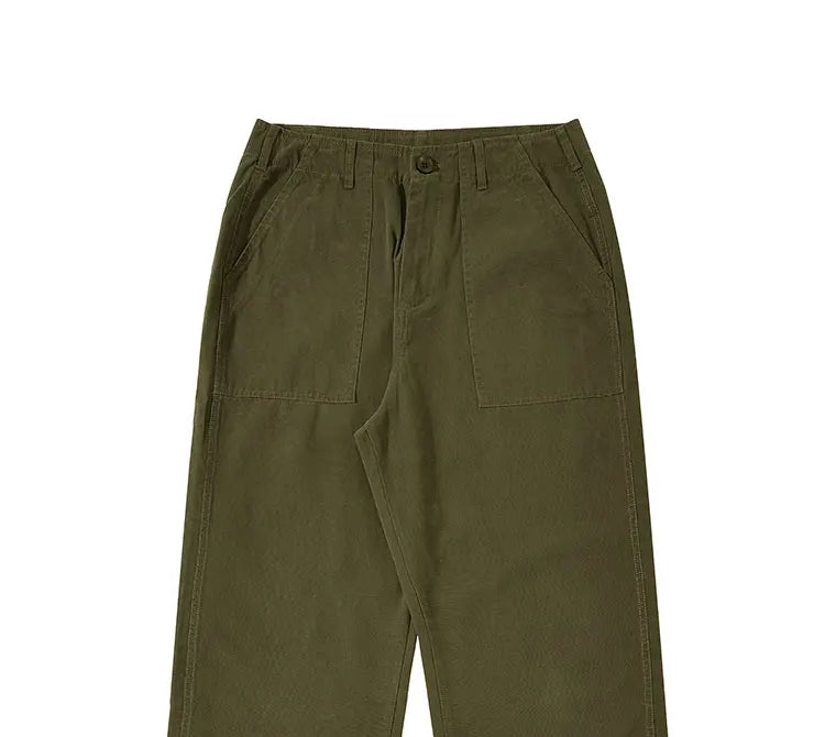 American Retro Army Green Overalls Casual Pants