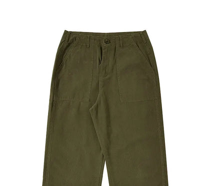American Retro Army Green Overalls Casual Pants